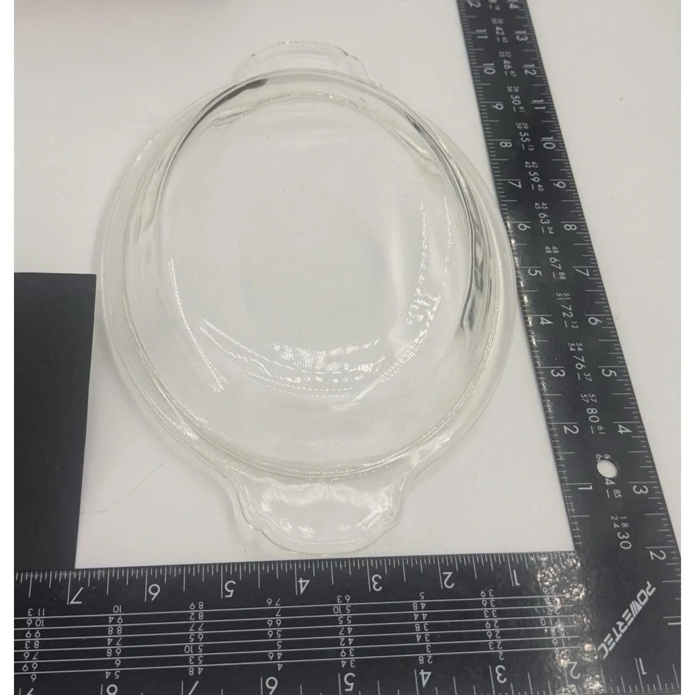 Anchor Hocking Fire King Clear Glass 1.5 Qt Oval 467 Casserole Lid w Tab Handles